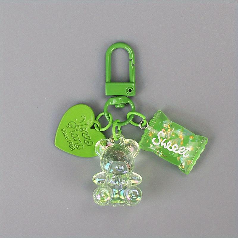 Cartoon Heart Bear Animal Candy Keychain Key Ring For Friend Lovers Cute Creative Bag Car Earphone Box Key Accessories