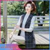 Women's Autumn/Winter Plaid Mid-Length Vest Jacket
