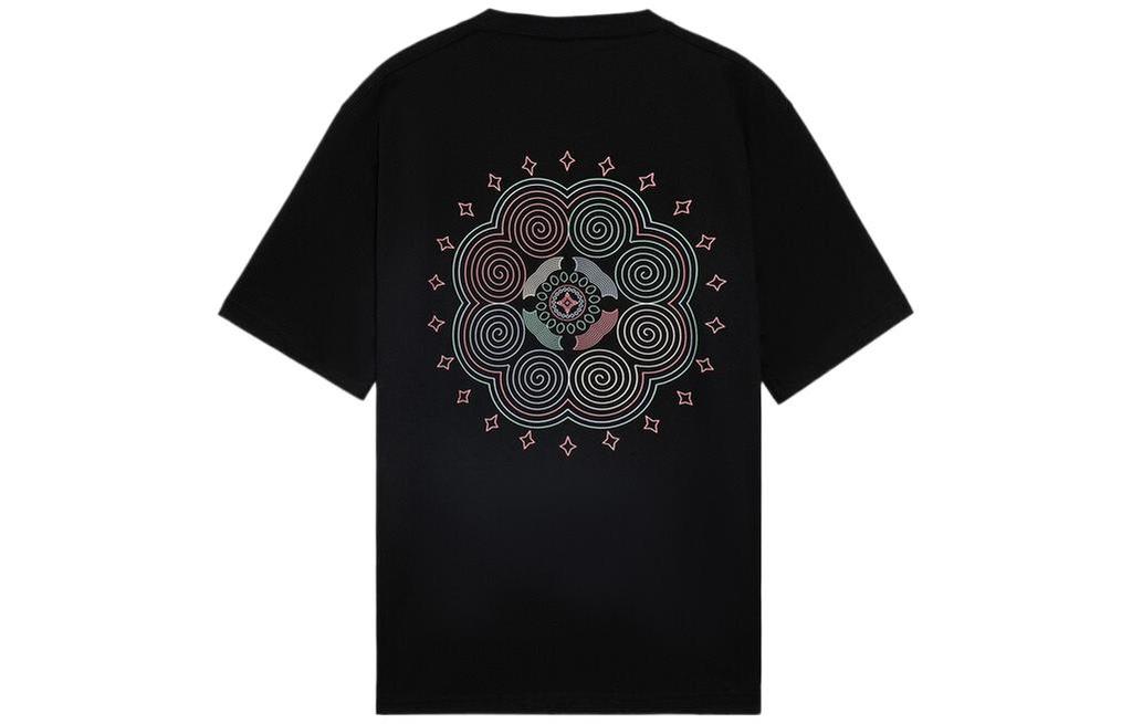 Li Ning T Shirts Unisex Black Crew Neck Moderate Straight Fit AHSS098-1