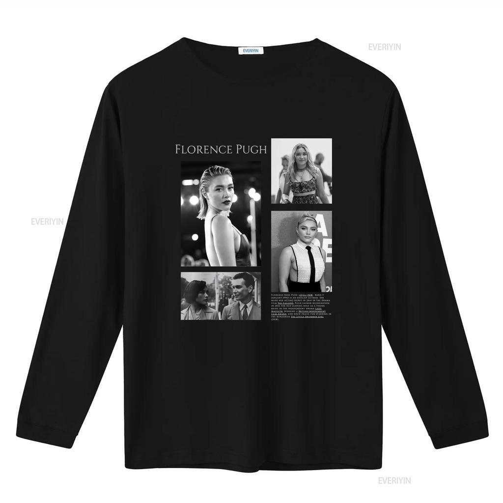 T-shirt Edizione Limitata Florence Pugh per Uomo e Donna Stampa Ispirata all'Attrice alla Moda vintage Lavato uomo Top Per l'Uso Quotidiano