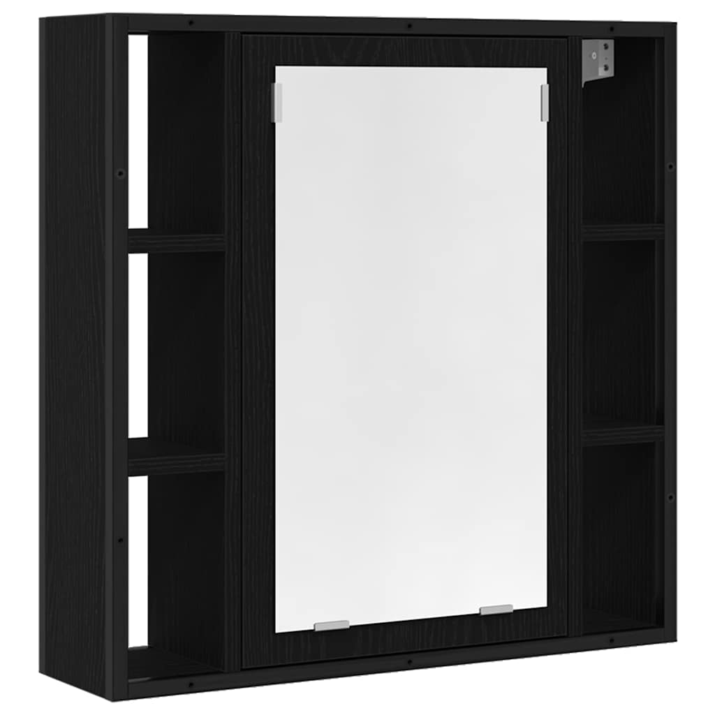 Bathroom Furniture Set 4 pcs Black Oak Effect Wood Based Material