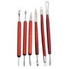 Six-Piece Rosewood Pottery Polymer Clay Shaping Tool Set - Fingerprint-Free