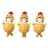 Creative Cartoon Chiken Easter Dolls Hanging Ornaments with Eggs Scene Model Drop Ornament Yellow Hanging