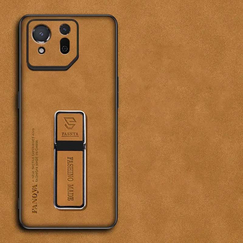 Skinsheep Leder Handyhülle für Asus ROG Phone 9 Pro 9Pro Stoßfest Matte Silikon Bumper Magnetischer Ständer Hülle für ROG Phone9Pro Unsichtbare Halterung