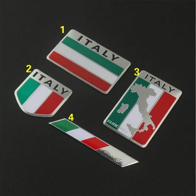 Aluminiumlegierung Schild Styling Italienische Nationalflagge Emblem Aufkleber Autotüren Dekor Italien Flaggen Aufkleber