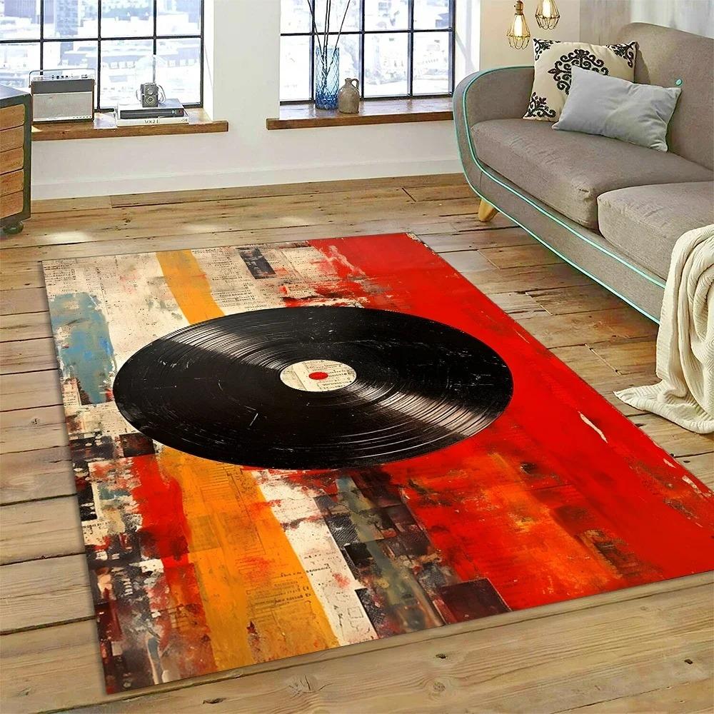 Vinyl Record Music Screen Tape Carpet Home Decor Living Room Hallway Non-slip Mechanical Washable Mat Sofa Coffee Table Area Rug