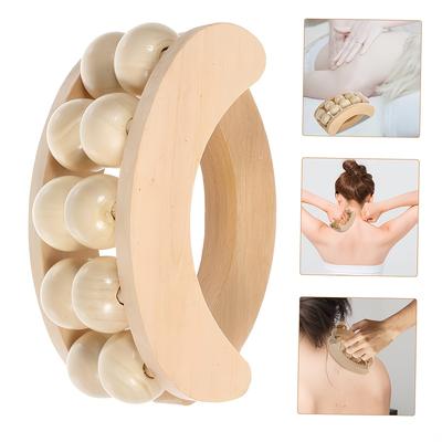 Holz Handheld Massageball Rolle Tiefengewebs-Massager Geeignet für Rücken Nacken Beine Arme Ganzkörper Tragbares Muskelgerät