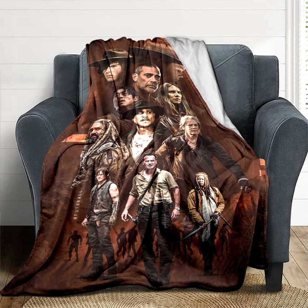 Walking Dead Print Flannel Blanket High Quality Warm Comfortable Cover for All Seasons Perfect for Gifts Home Decor