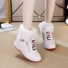 Rabbit Fur Inner Height Increase Women's Shoes Autumn and Winter New Warm Cotton Shoes Thick-soled Wedge Heel Double Zipper Casual Shoes Short Boots