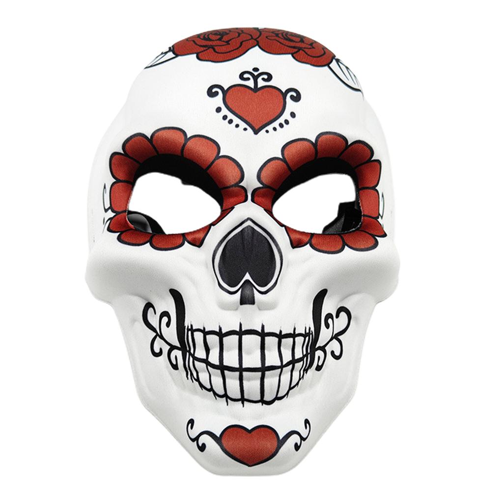 Zombie Skeleton EVA maska ​​Mexický den mrtvých Skull maska ​​Cosplay Tištěná barevná párty maska ​​prop Halloween dekorace