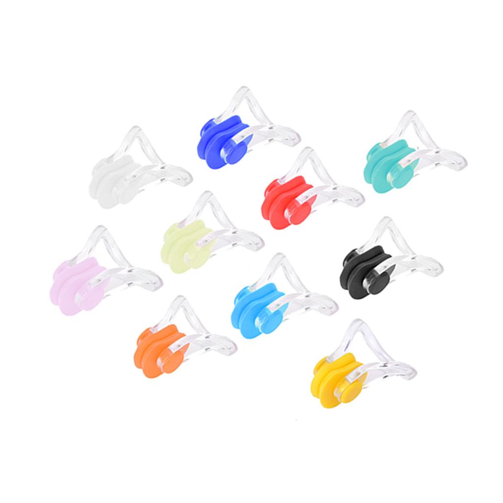 20PCS 10 Colors Silicone Waterproof Swimming Nose Clip Swim Equipment Supplies for Children and Adults