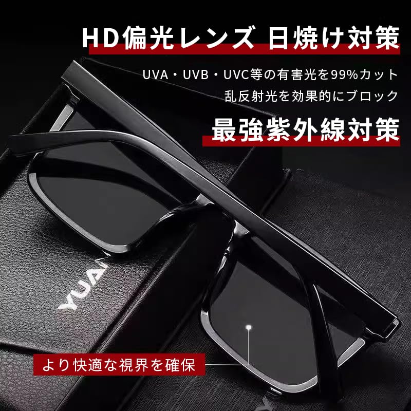 [FEISEDY] Polarized Sunglasses for Men, Oversized Frame, UV400, Stylish, Classic Vintage Fashion, UV Protection, Ideal for Hiking, Sports, Fishing,