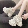 Women's Small Hidden Heel Thick-Soled Cotton Dad Shoes - Fleece-Lined for Warmth, Sporty and Casual, Autumn/Winter 2024.