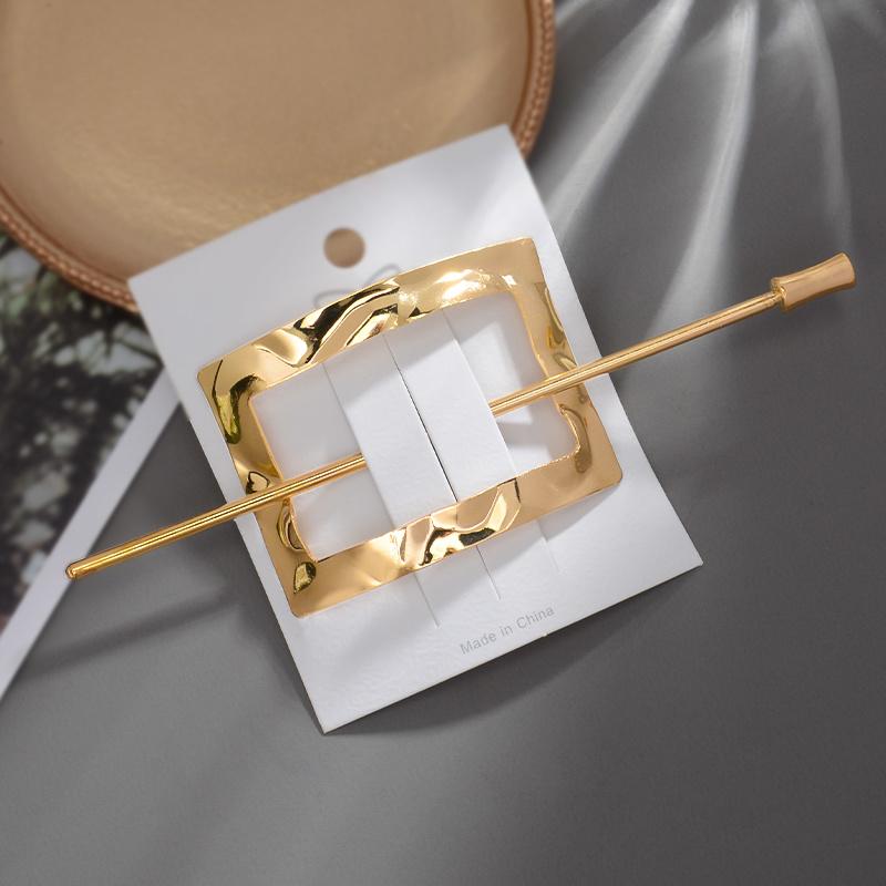 Geometric Gold Silver Color Metal Hair Stick Women Ponytail Holder Styling Tools Trendy Accessories Korean Forks Hairpin Jewelry
