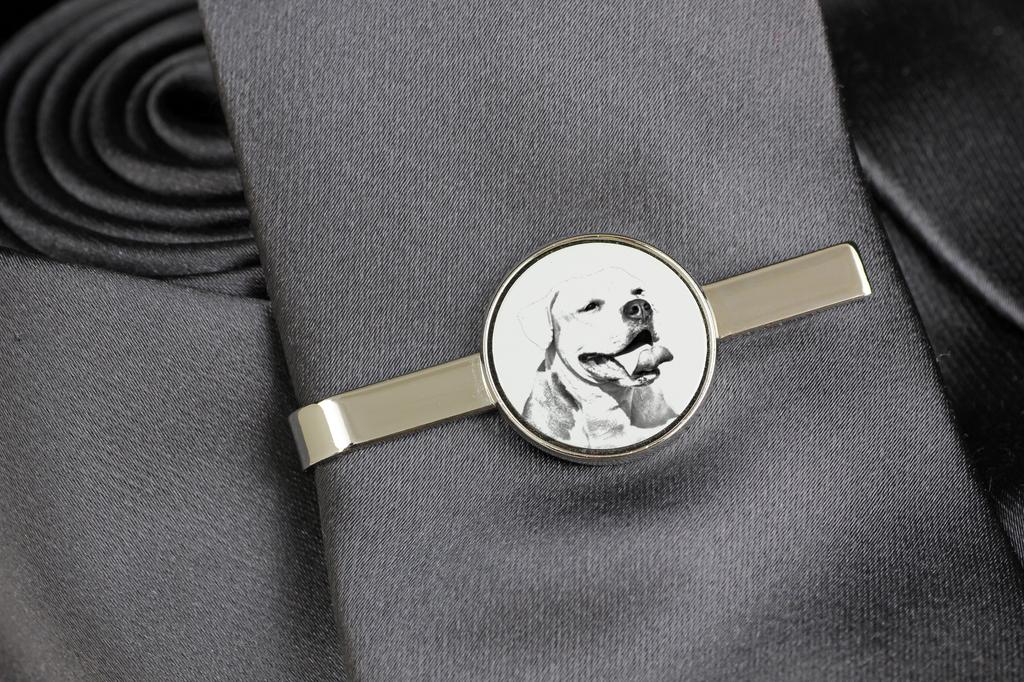 American Bulldog, Old Country Bulldog - tie clip with a dog, personalized tie clip, a unique gift for a man from the Art-Dog brand