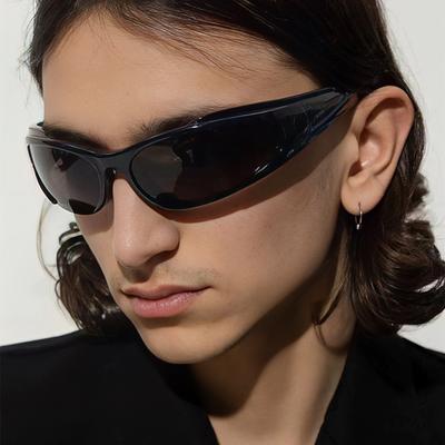 558 Personalized Curved Narrow Frame Concave Sunglasses 4 Outdoor Cycling Glasses Y2K Sunglasses