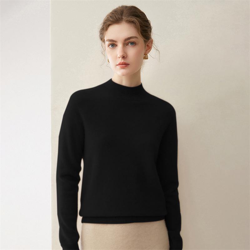Lekasha Women's 100% Pure Cashmere Round Neck Base Layer Top