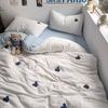 Class A Ins Pure Washed Cotton Bedding Four-Piece Set Quilt Cover Quilt Cover Bed Sheet Person Student Dormitory Three-Piece Set