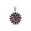 Sterling Silver Flower Pendant: Amethyst, Peridot & Citrine Gemstone