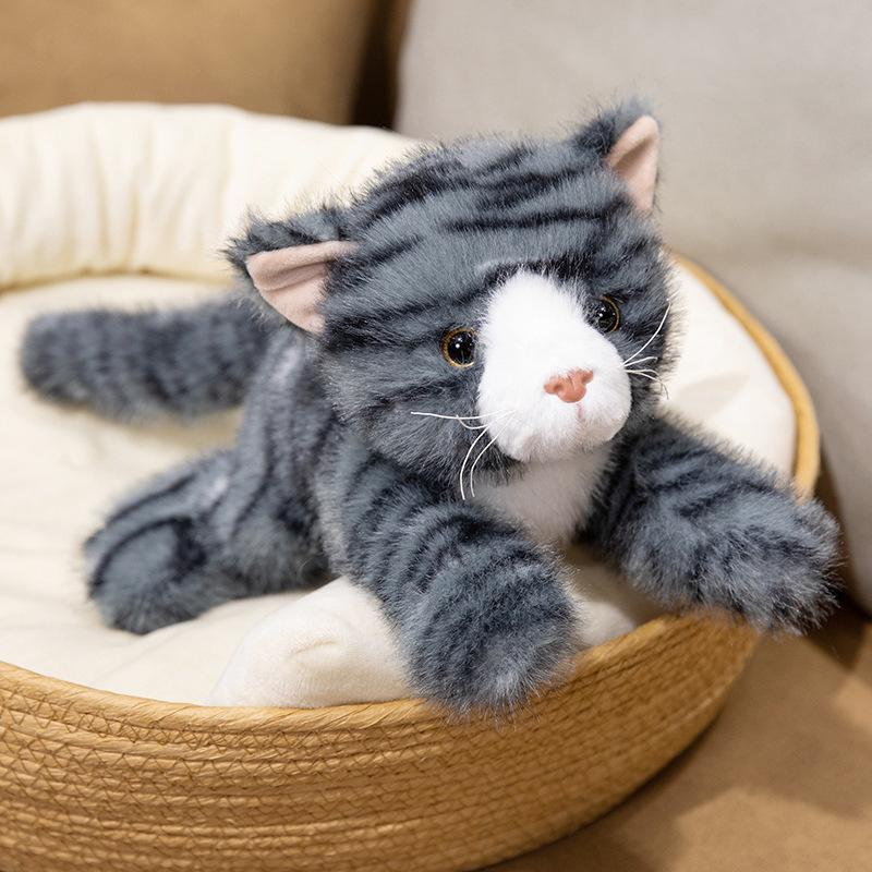 

Cute simulation kitten doll plush toy lying down cat cat doll children soothing doll 30cm（0.25kg）
