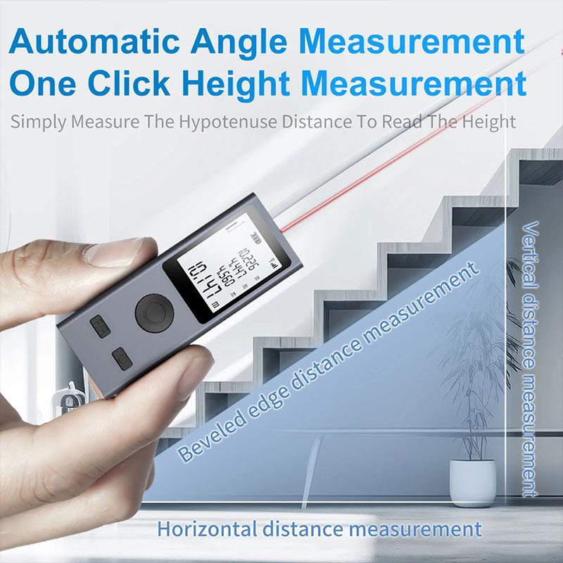 Mini Laser Rangefinder Digital Tape Measure Laser Ruler USB Charge Aluminum Alloy Fuselage Measuring Distance: 30/50/60m