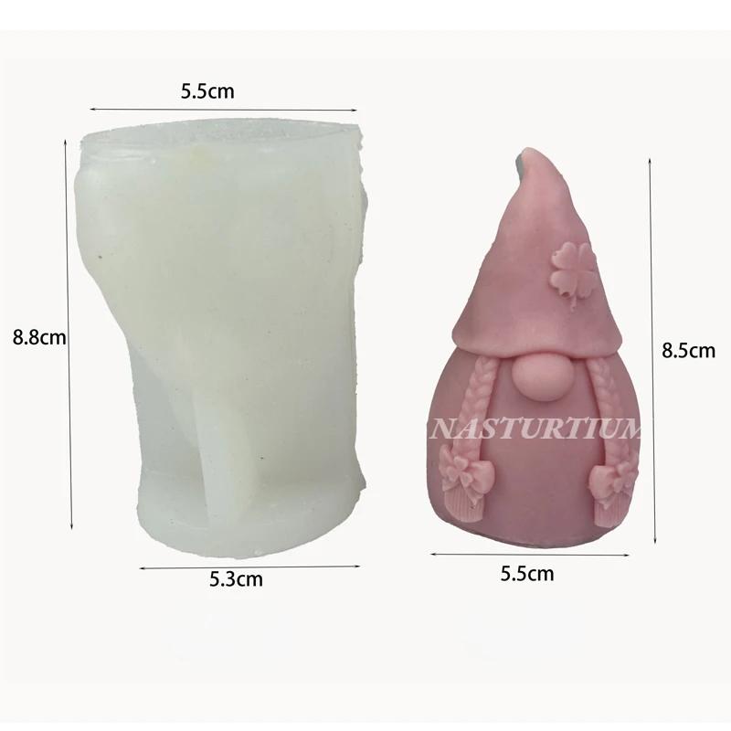 3D Faceless Dwarf Silicone Candle Mold Santa Claus Crafts Resin Plaster Soap Making Tool Handmade Diy Chocolate Baking mould