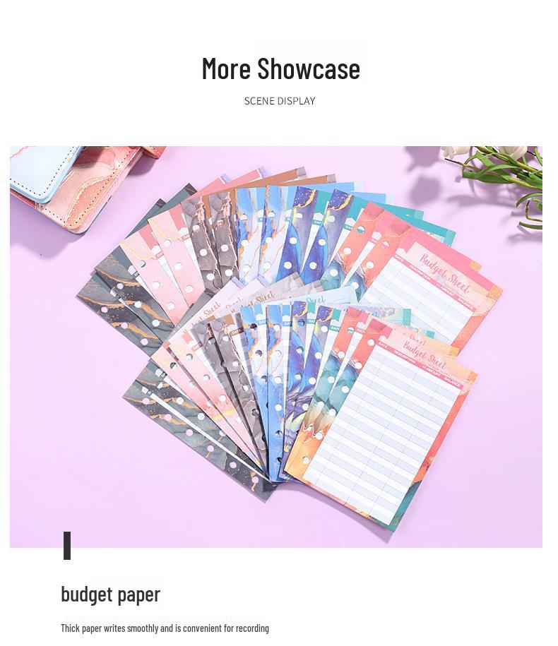 Exclusive Marble Gilded Journal and Budget Planner - A7 Ring Binder, A6 Macaron, A5 Notebook