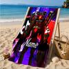 Custom Name Toilet Heart In Space Adventure Microfiber Beach Towel, Lightweight for Summer Travel, Swimming Pool Fan Gift