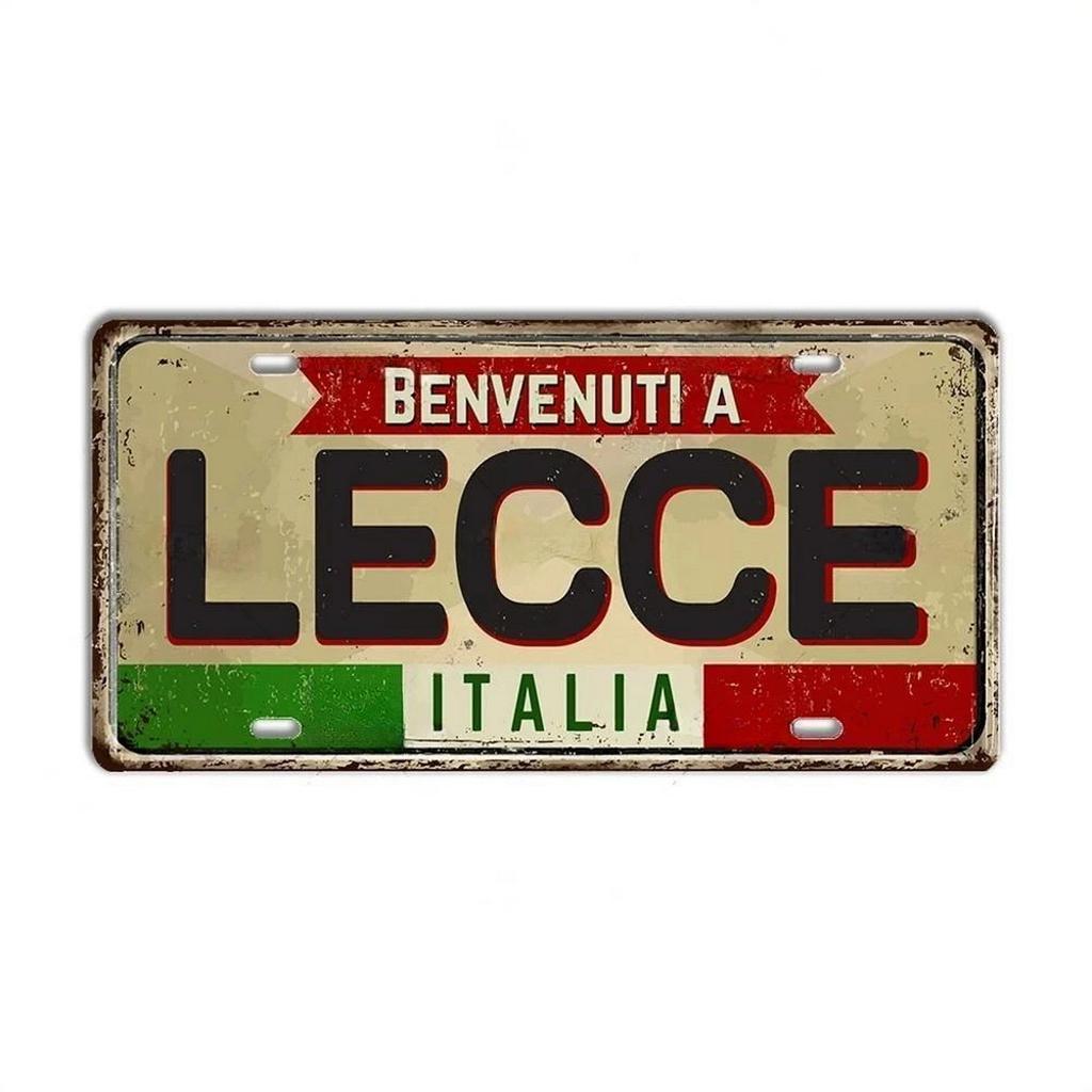 Mfoever Tin Italy License Plates for Wall Art Decoration Metal Tin Signs Vintage Tags Metal Automotive Signs For Cafe Bar Club Garage Pubs