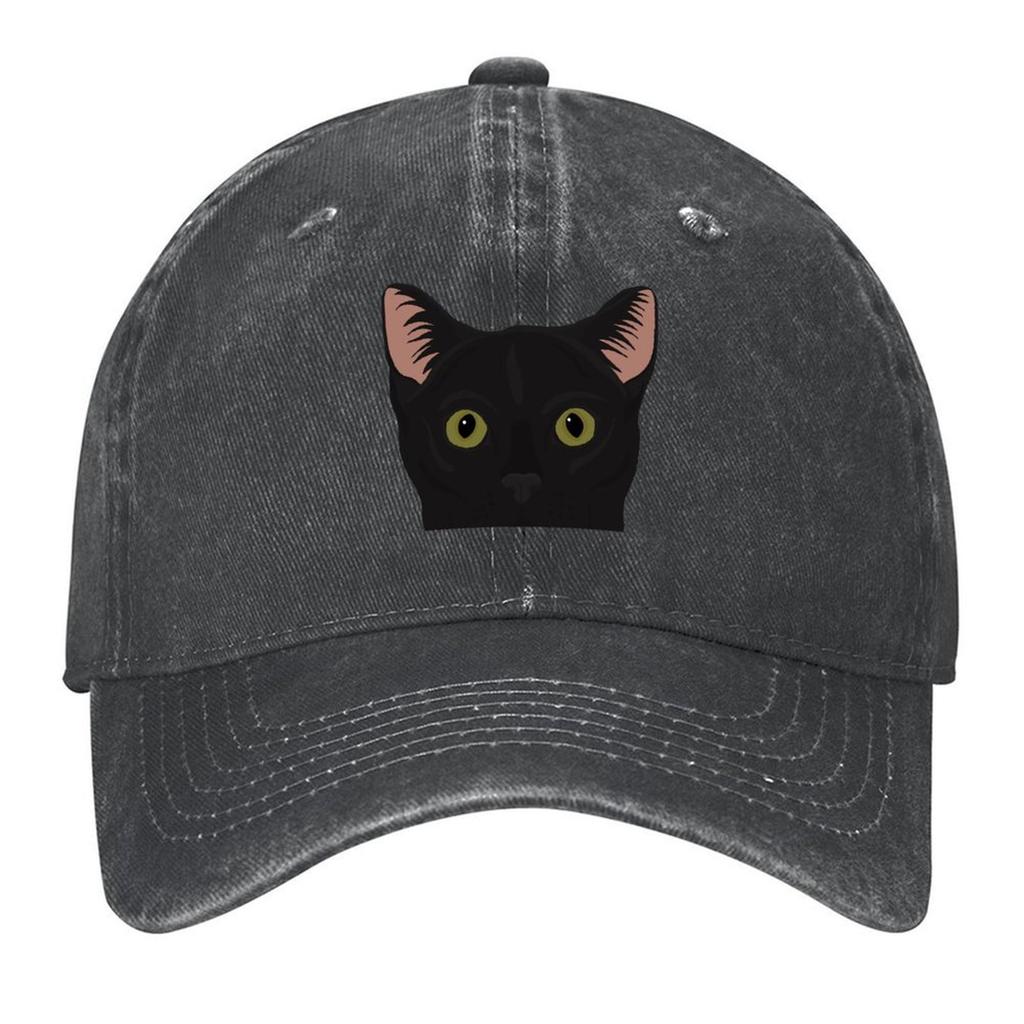 2026 Curious Black Cat - Green Eyes Black Nose Baseball Cap Designer Hat Icon |-F-| Tactical Cap Golf Wear Men Women's