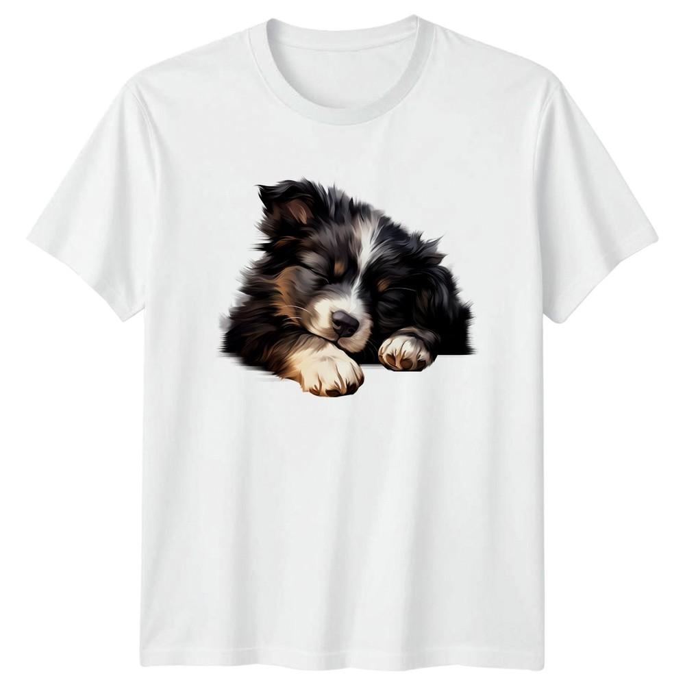 Sleeping Puppy Dog Animals Unisexs TShirt Unisexs Graphic Tee Cozy Design S