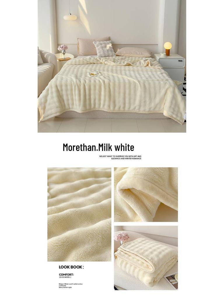 Luxurious Rabbit Fur Plush Blanket - Thick Milk Velvet Sofa Throw & Shawl