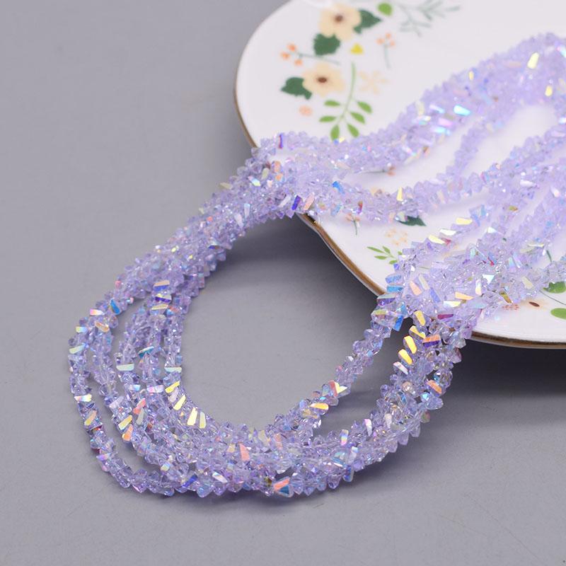 4mm 130pcs High Quality Triangle Crystal Glass Beads Shiny Color Loose Beads For Jewelry Making DIY Earring Necklace