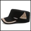 Flat Sun CZA478 [White Fang] Hat, Cap, Cap, Military, Casual, Protection, Outdoor, Men's, (Black)