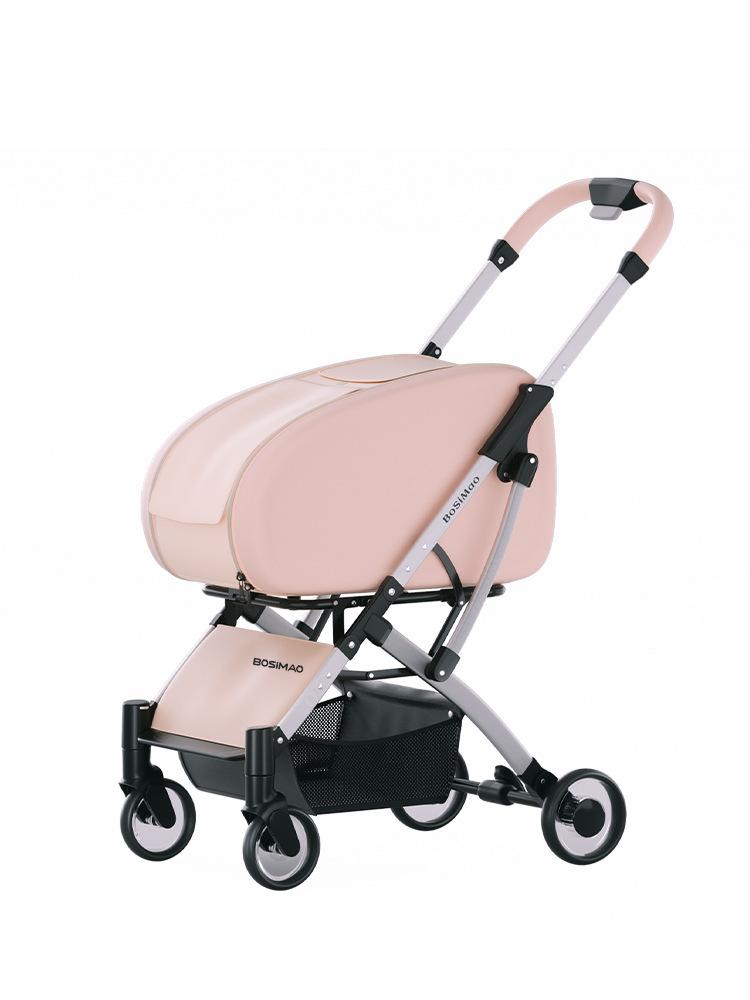 

Коляска для домашних животных, легкая, складная и съемная, алюминиевая рама, транспортное средство для маленьких и средних собак, кошек и котов розовый