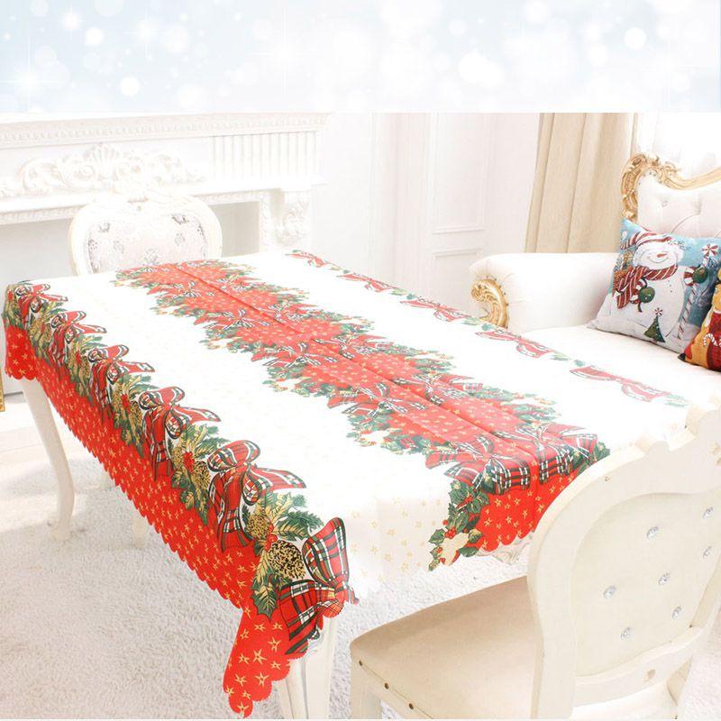 Versatile Santa Christmas Red Tablecloth Designed For Effortless Use In Various Holiday Occasions