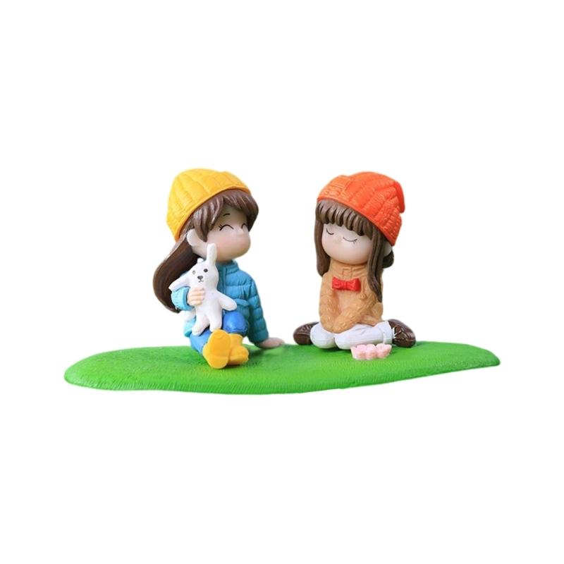 Fairy Garden Fairies Figurines Miniature Garden Accessories Outdoor Indoor Girls Sisters Yard Home Decoration Desk Decor