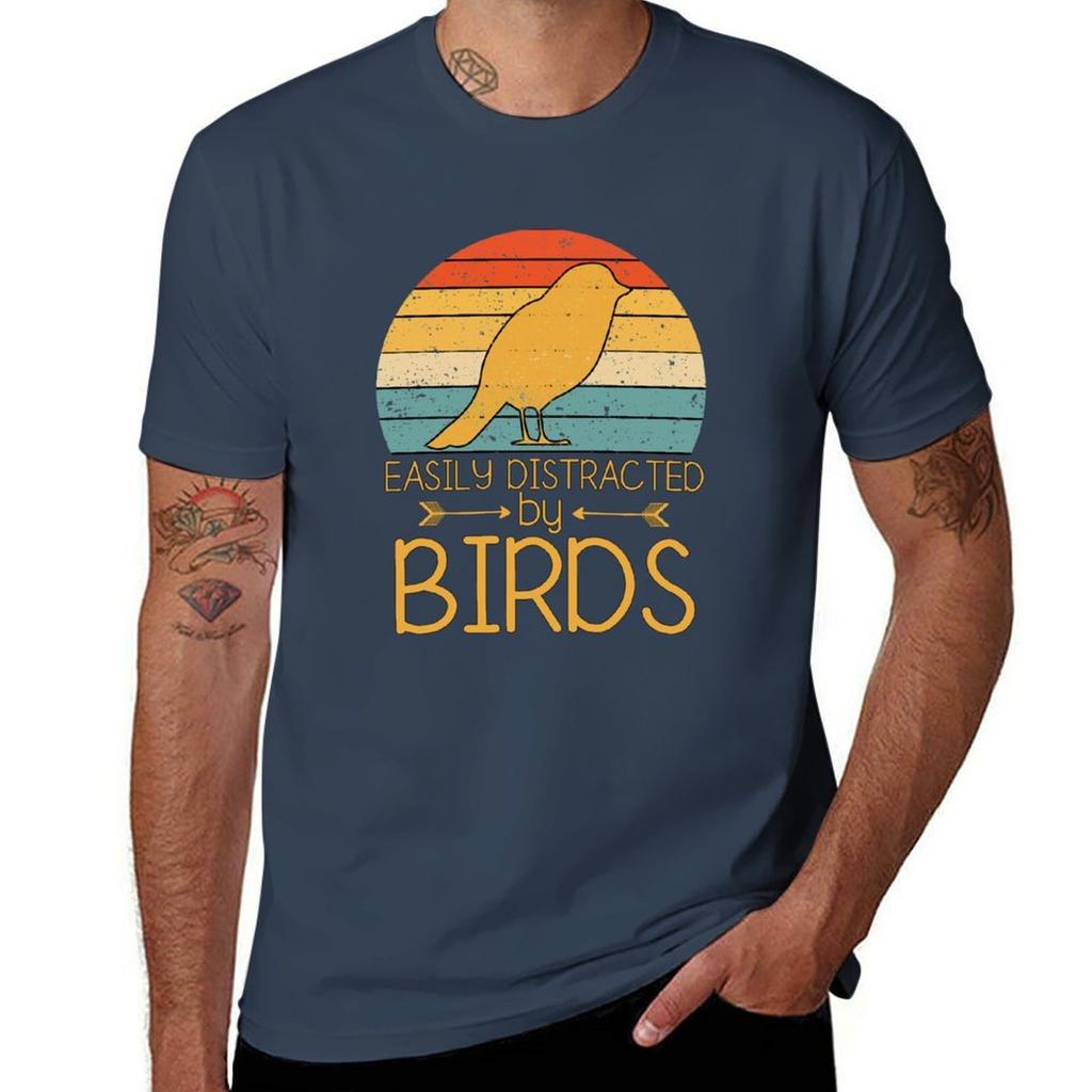 Easily Distracted By Birds Tshirt Big And Tall Gym Tshirt