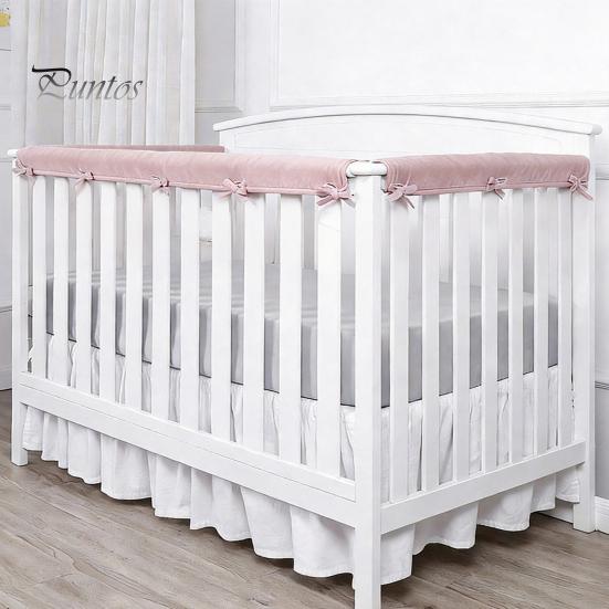 Baby Crib Bumper Pads 3 Pcs Bumper, Soft Cotton Breathable Sleep Barrier Child Safety Strip for Toddlers, Liner Edge Protector with Adjustable