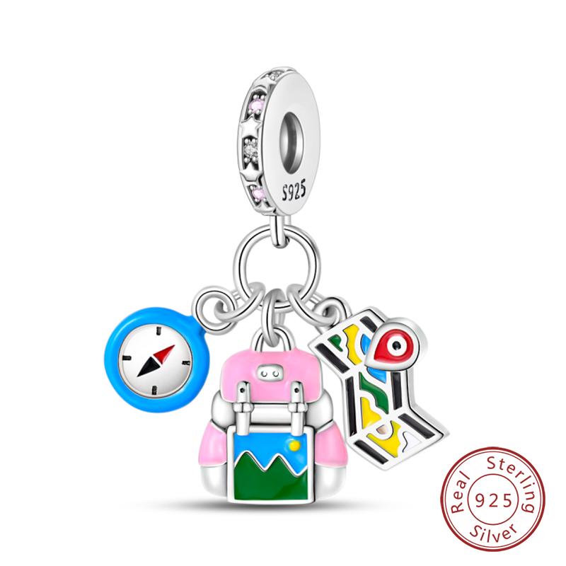 Copper Luminous Apple Lantern Elf Deer Pendant Balloon Rainbow Donut Charms Beads Fit Qikaola Bracelets Diy Jewelry