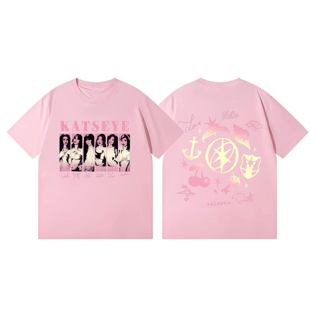 Kpop Katseye World Tour 2026 Tshirt Men Women Clothing Fashion Y2k Oversized Tshirts Summer Casual Cotton Short Sleeve T Shirt