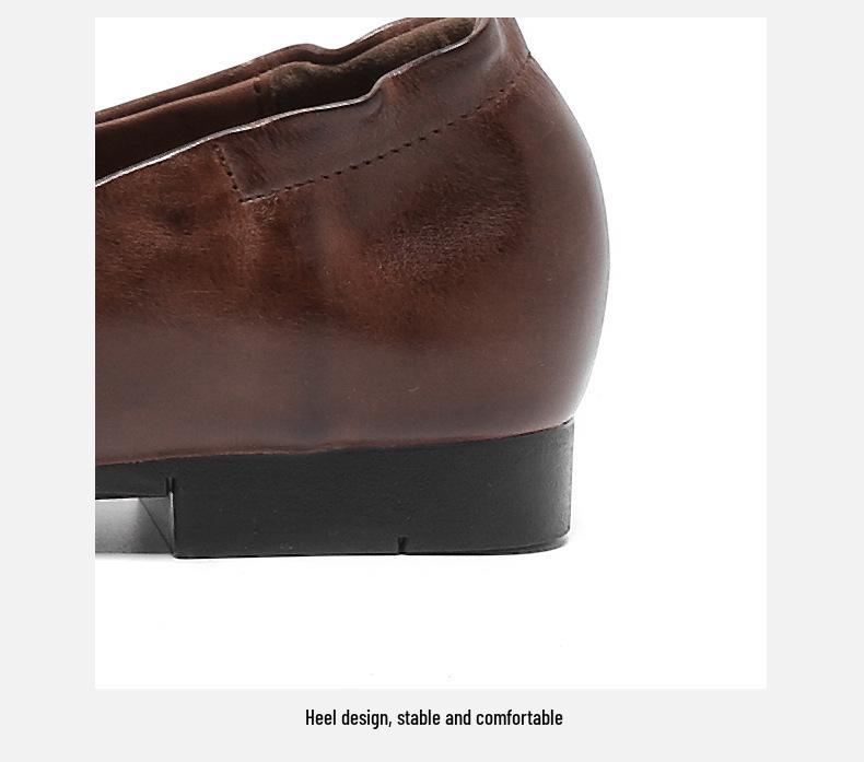 Women's Korean Style Washable Cowhide Loafers: Soft Leather Mary Janes for Mother's Day