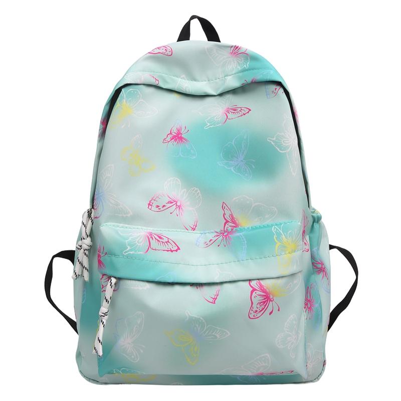 Butterfly Print Backpack Lightweight Backpack Large Capacity Campus Student Schoolbag