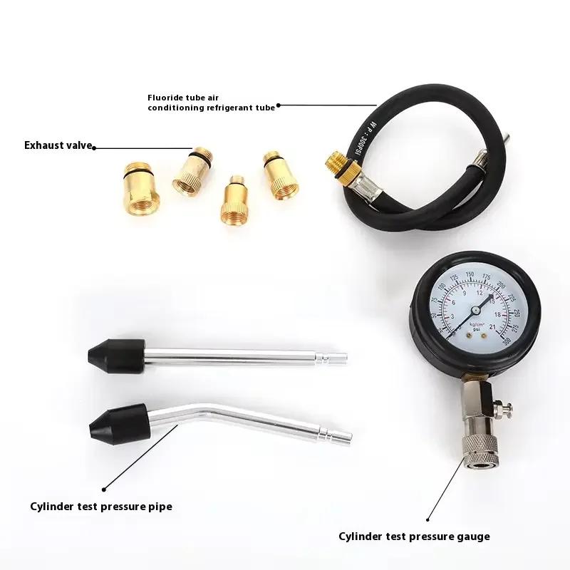 Auto-Zylinderkompressionsprüfer-Kit mit M10-M18-Adapter 0-300 PSI Manometer für Benzinmotoren Auto Motorrad Diagnosewerkzeuge