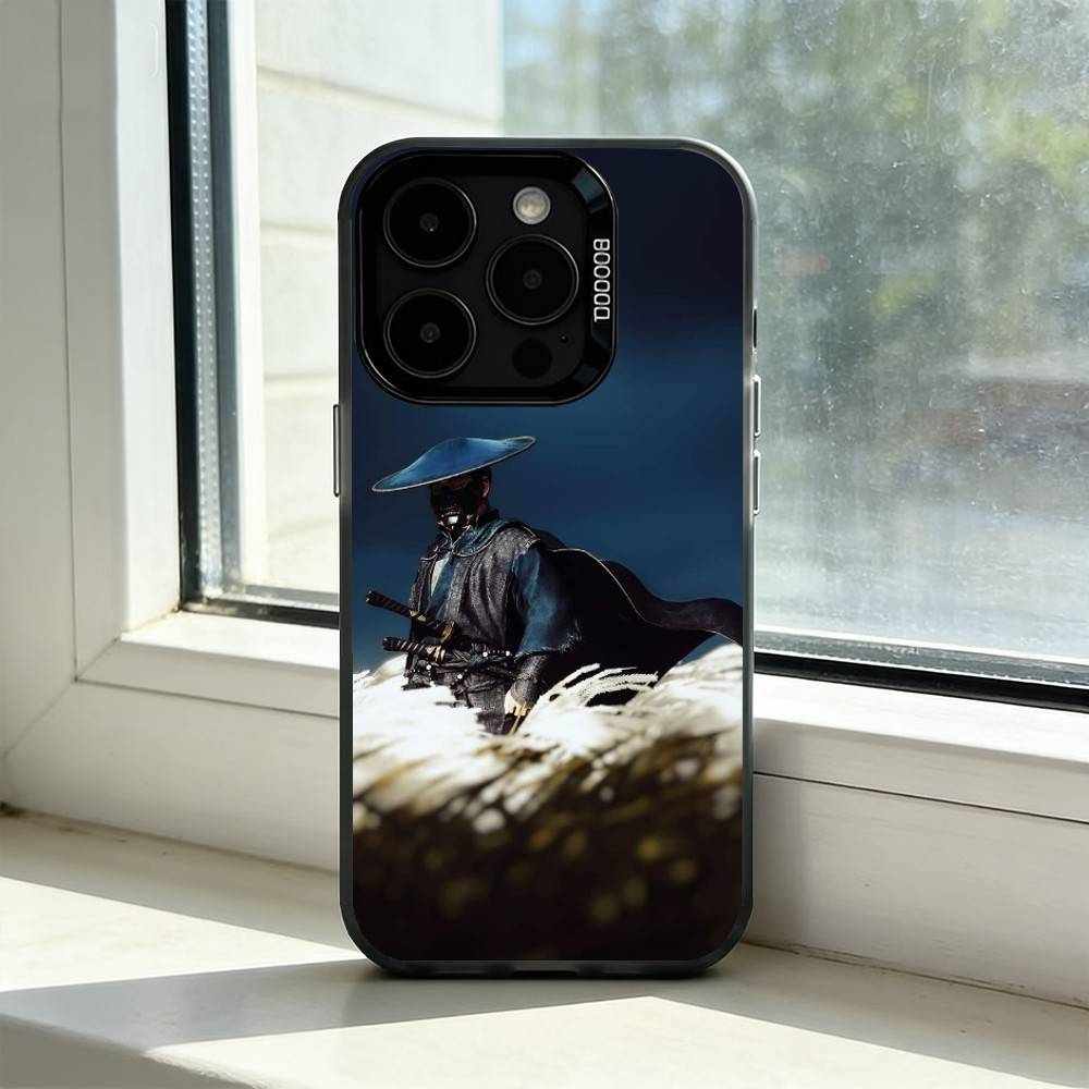 Game G-Ghost Of Y-Yotei Phone Case For iPhone 17,16,15,14,13,12,11 Plus,Pro Max,XS,Colored Silver Plated Inside Cover