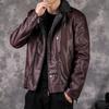 Winter men's leather jacket fur integrated jacket locomotive high-end thickened casual leather jacket men