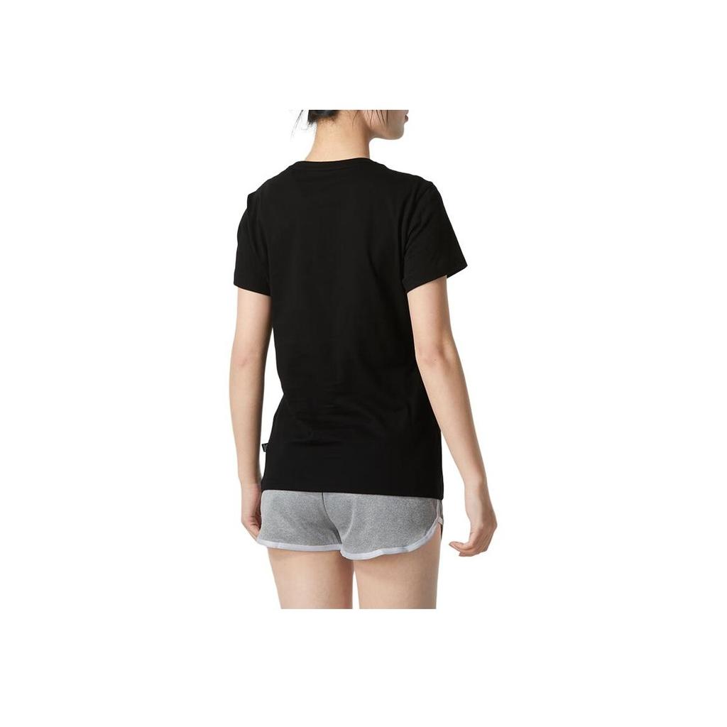 Puma Logo Solid Color Casual Fitness Training Comfortable Fashion Trendy Breathable Short Sleeve T-Shirt Women Tops Black 630561-51
