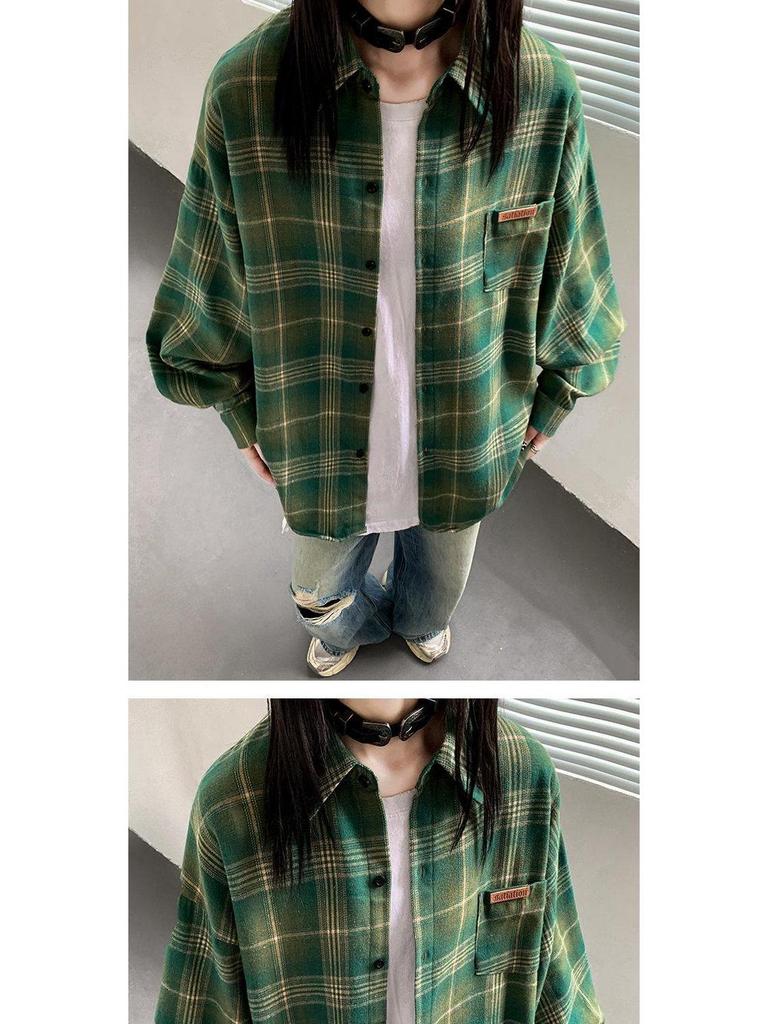 Women's Plaid Long Sleeve Shirt - Casual, Loose-Fit Top for Autumn and Spring