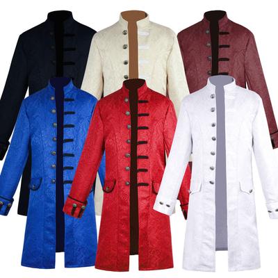 Halloween Cosplay Herren Cosplay Kleidung Mittelalter Kleidung Herren Jacken Trenchcoat Mittel und Lang Retro Stehkragen