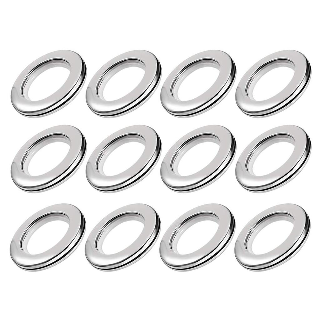 uxcell Curtain Curtain Eyelet Silver Tone 40mm Inner for Curtain Pack of 12 Grommets, Rings, Plastic, Diameter, Rods,